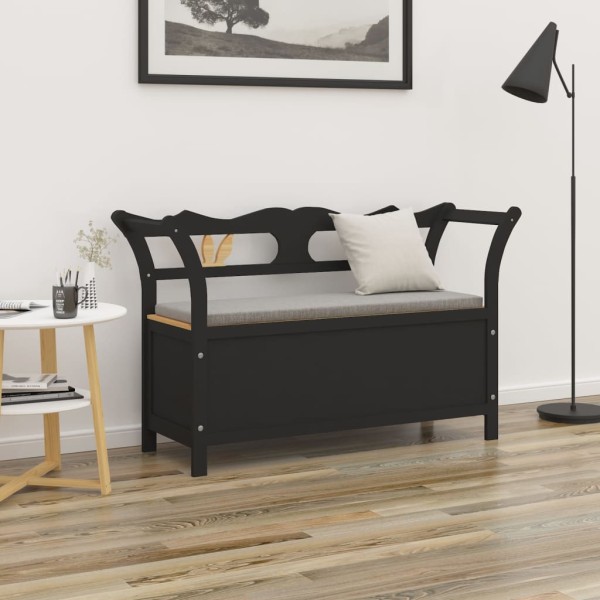Bench, black, 107x45x75.5cm, solid spruce