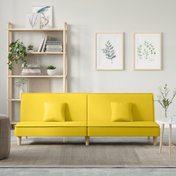 Double sofa-bed, light yellow color, fabric