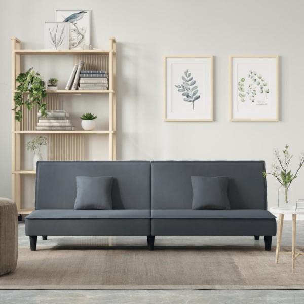 Sofa-bed, dark gray, velvet
