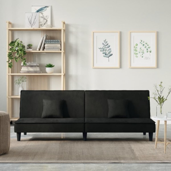 Sofa-bed, black, velvet