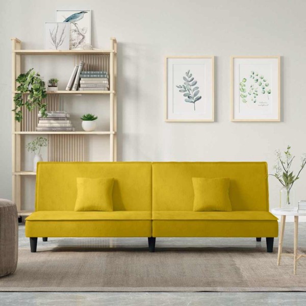 Sofa-bed, yellow, velvet
