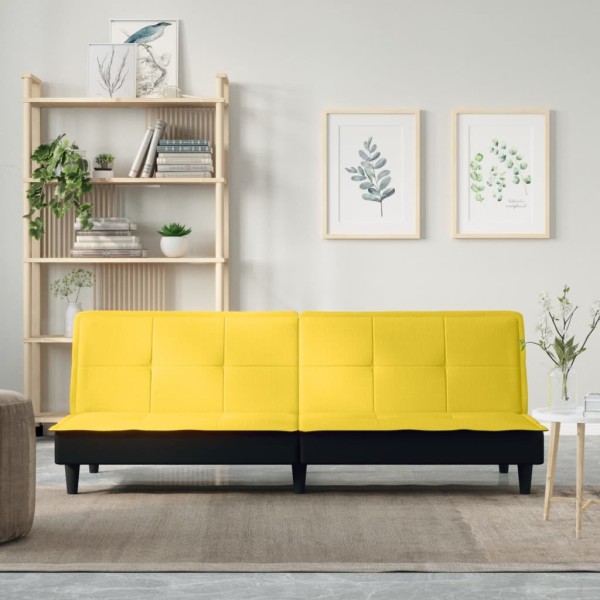 Double sofa-bed, light yellow color, fabric