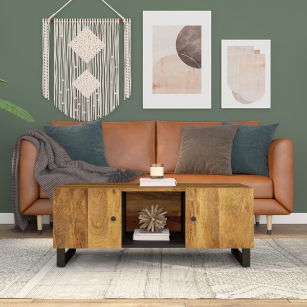 Coffee table, 100x54x40cm, solid mango and processed wood