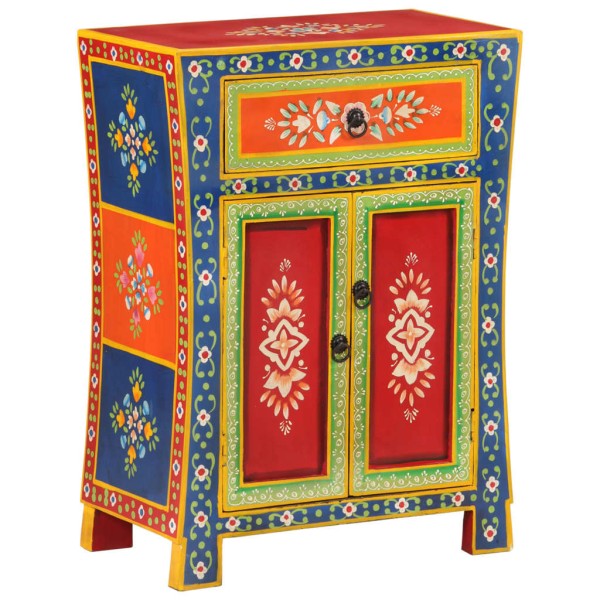 Side cabinet, 54x30x74cm, solid mango wood, hand painted