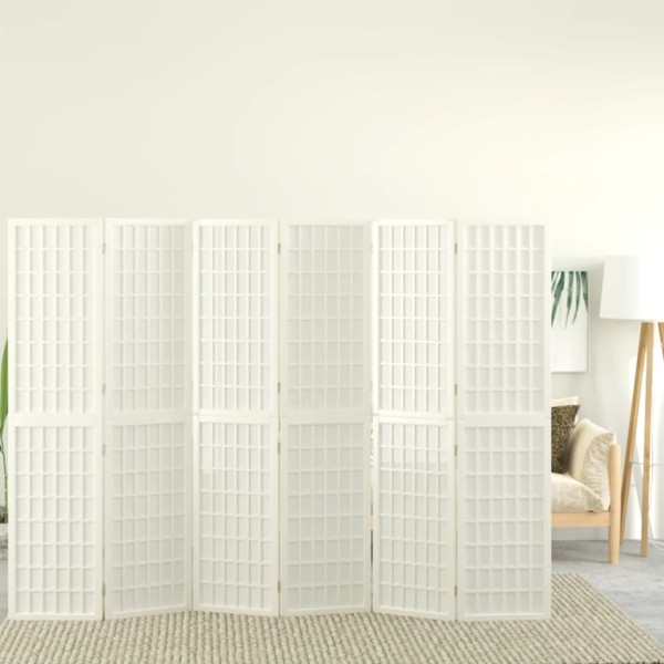 room partition, folding, 6 panels, Japanese, 240x170cm, white