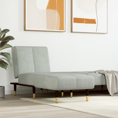 Lounger, light gray, velvet