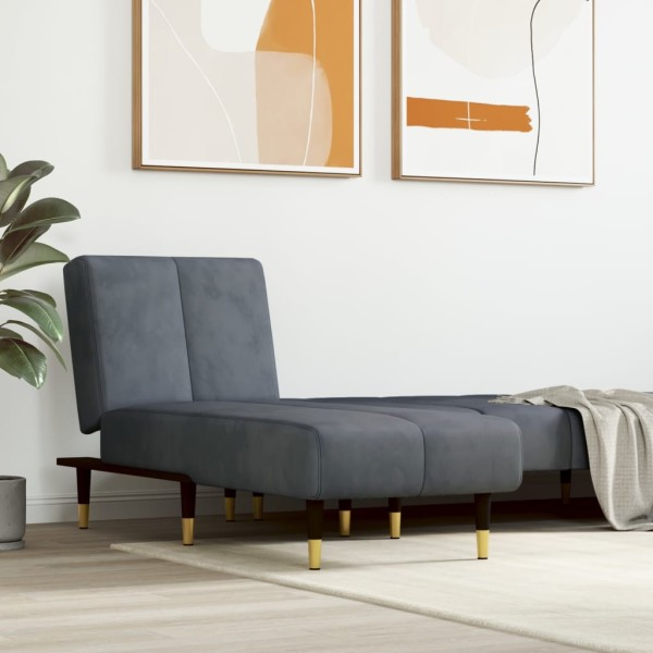 Lounger, dark gray, velvet