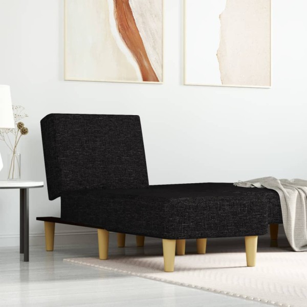 Lounger, black, fabric