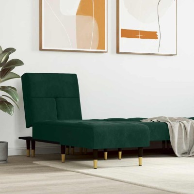 Lounger, dark green, velvet