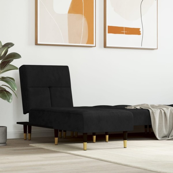 Lounger, black, velvet