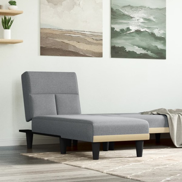 Lounger, light gray color, fabric