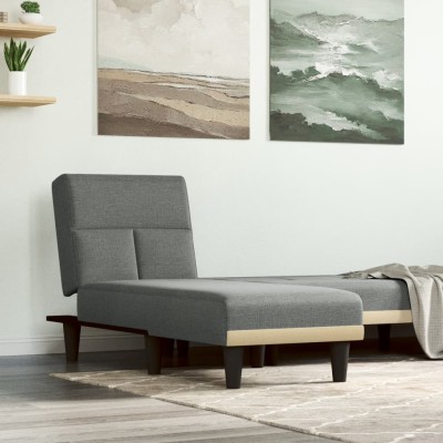 Lounger, dark gray, fabric