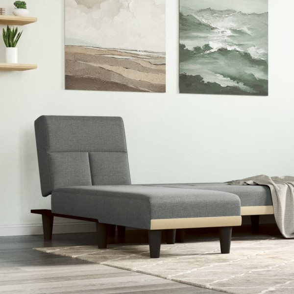 Lounger, dark gray, fabric