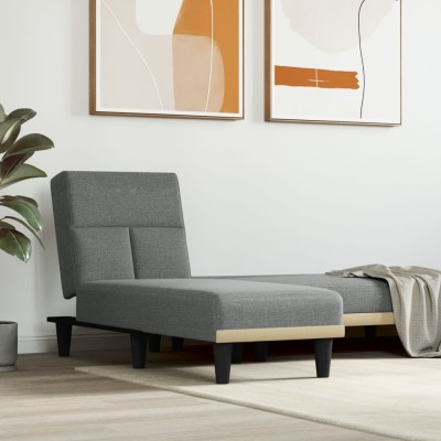 Lounger, dark gray, fabric