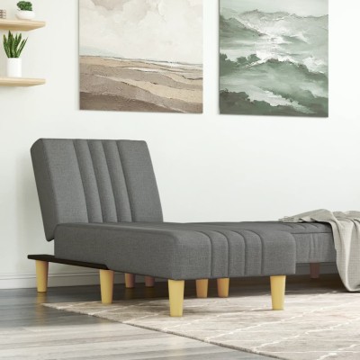 Lounger, dark gray, fabric