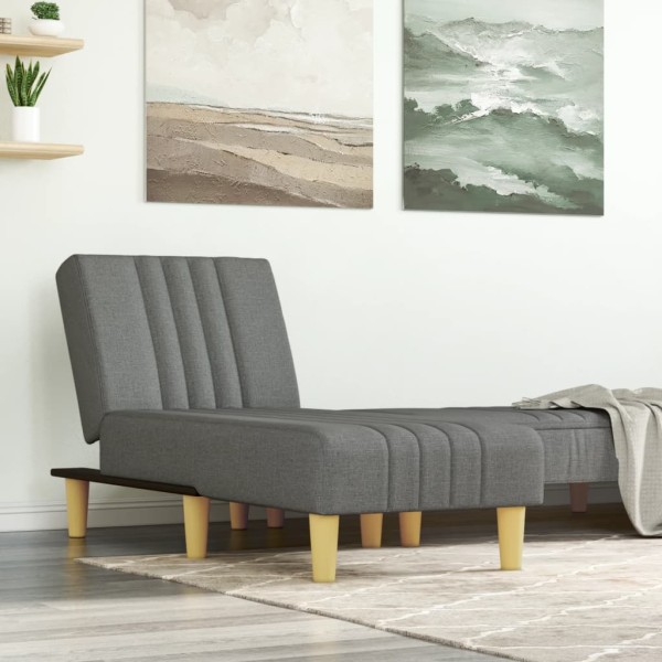 Lounger, dark gray, fabric