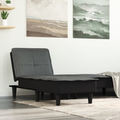 Lounger, dark gray, fabric