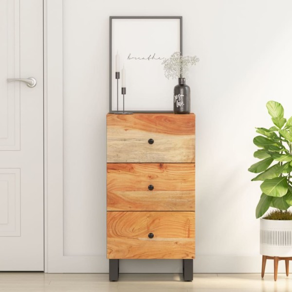 Side cabinet with 3 drawers, 40x33.5x75cm, solid acacia