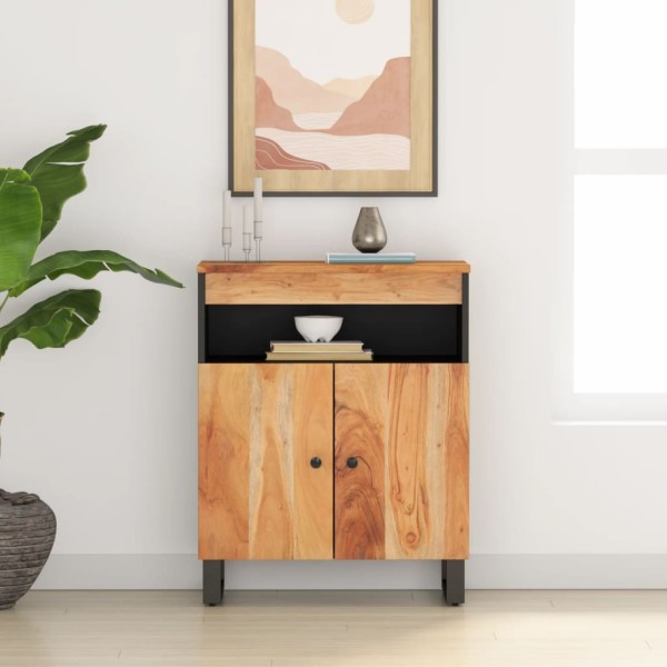 Side cabinet with 2 doors, 60x33x75cm, solid acacia