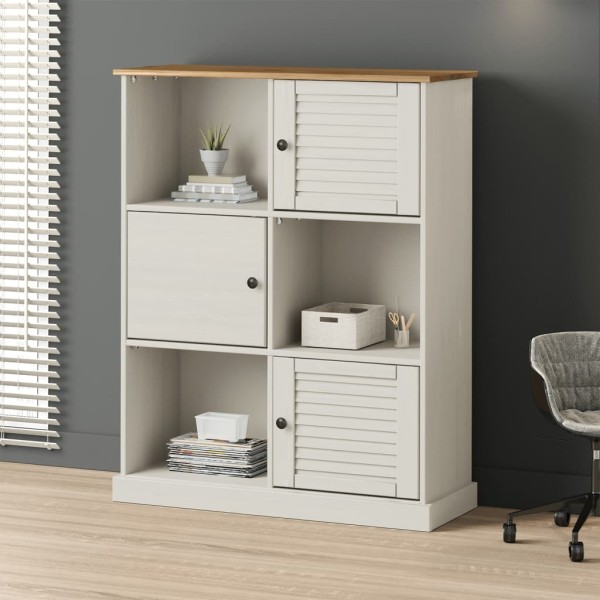 Bookcase VIGO, white, 90x35x114.5cm, solid pine