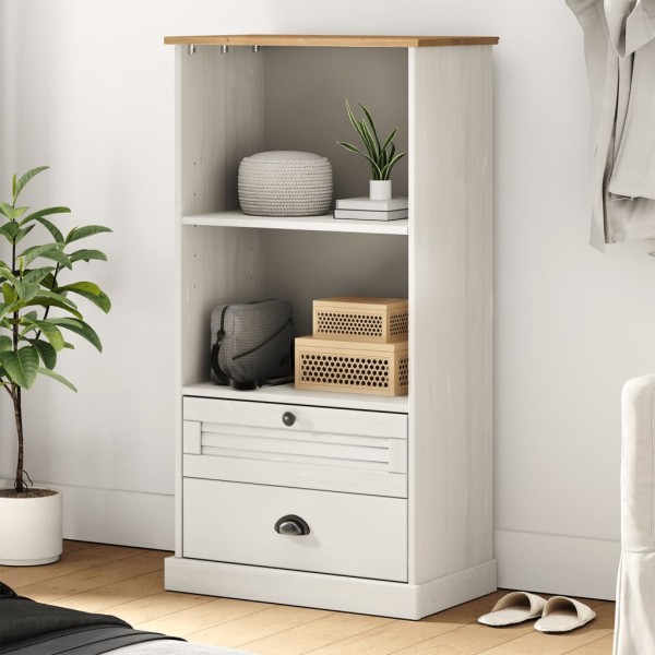 Bookcase VIGO, white, 60x35x114.5cm, solid pine