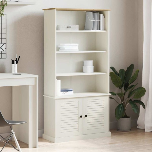 Bookcase VIGO, white, 85x35x170cm, solid pine wood