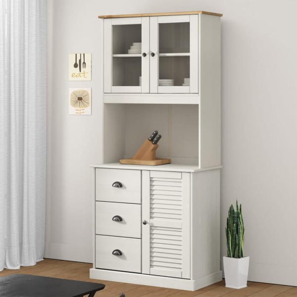 Cabinet top VIGO, white, 78x30x100cm, solid pine