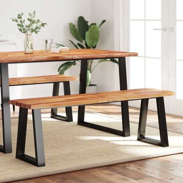 Bench with live edge, 140cm, solid acacia wood