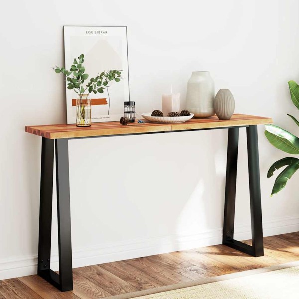 Console table with live edge, 140x40x80cm, acacia