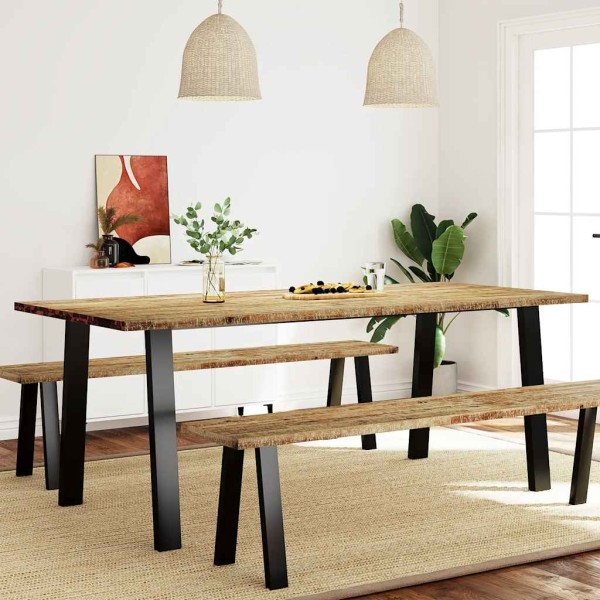 Dining table, 200x90x75cm, solid acacia wood