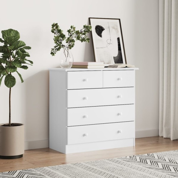 Dresser with drawers ALTA, white, 77x35x73cm, solid pine