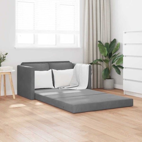 Floor sofa-bed, 2-1, dark gray, 122x204x55cm, velvet