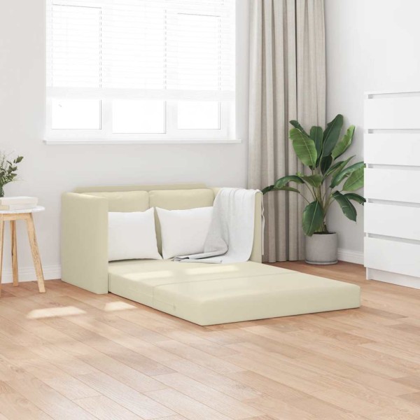 Floor sofa-bed, 2-1, cream, 112x174x55cm, artificial leather