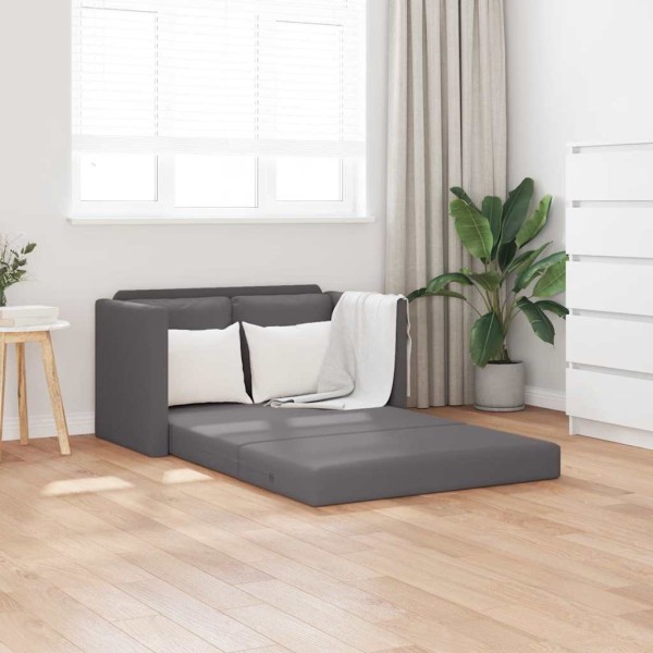 Grindų sofa-lova, 2-1, pilka, 112x174x55cm, dirbtinė oda