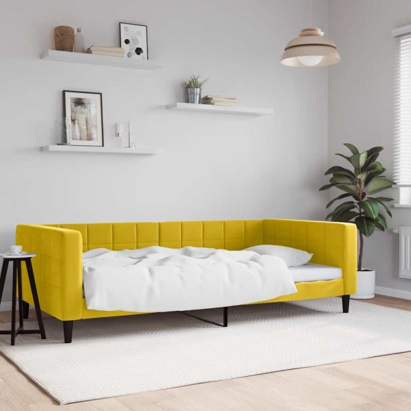 Sofa, yellow, 100x200cm, velvet