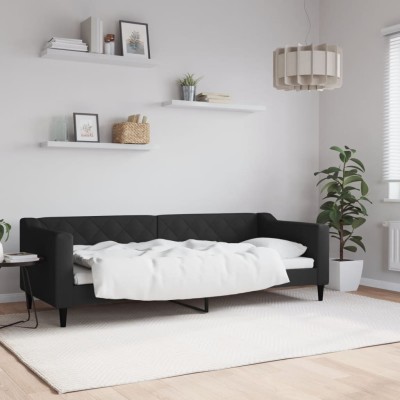 Sofa, black, 80x200cm, fabric