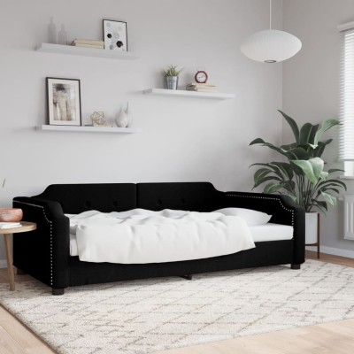 Sofa, black, 80x200cm, fabric