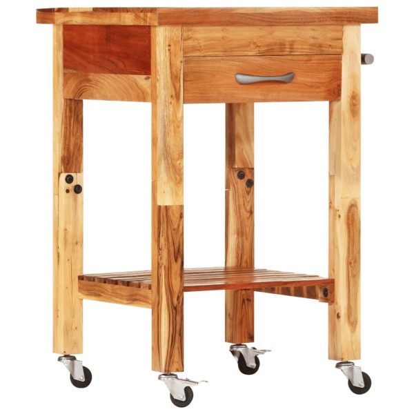 Kitchen trolley, 55x55x89cm, solid acacia wood
