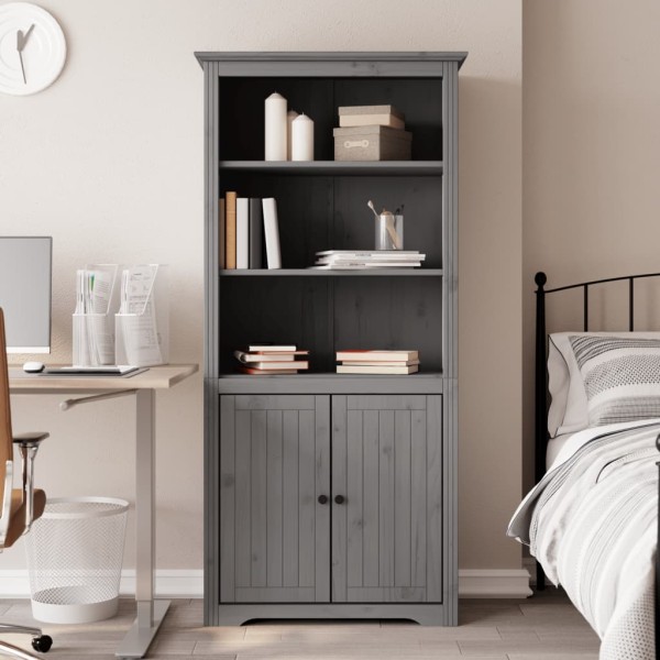 Bookcase BODO, grey, 82x40x173cm, solid pine wood