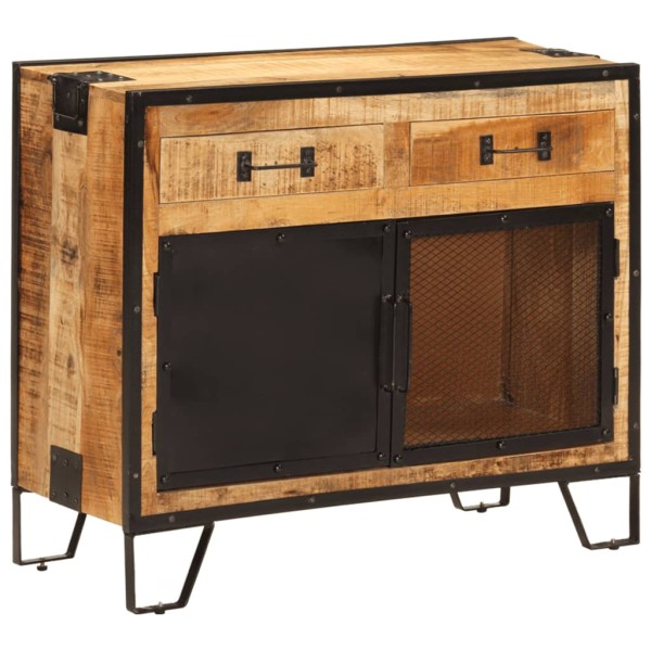 Side cabinet, 80x31x66cm, raw mango solid/metal