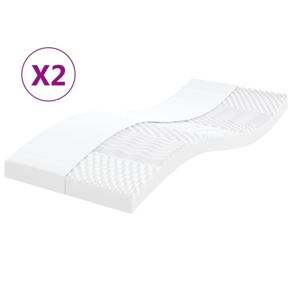 Foam mattresses, 2 pcs., white, 90x190cm, 20ILD hardness