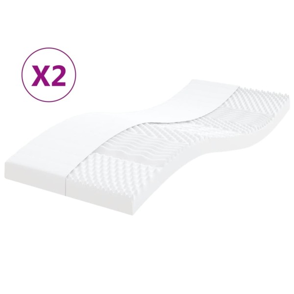 Foam mattresses, 2 pcs., white, 90x200cm, 20ILD hardness