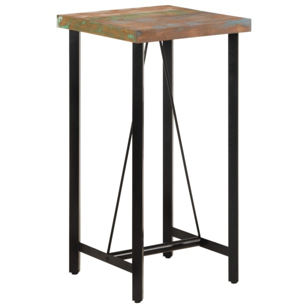 Bar table, 55x55x107cm, solid recycled wood/iron