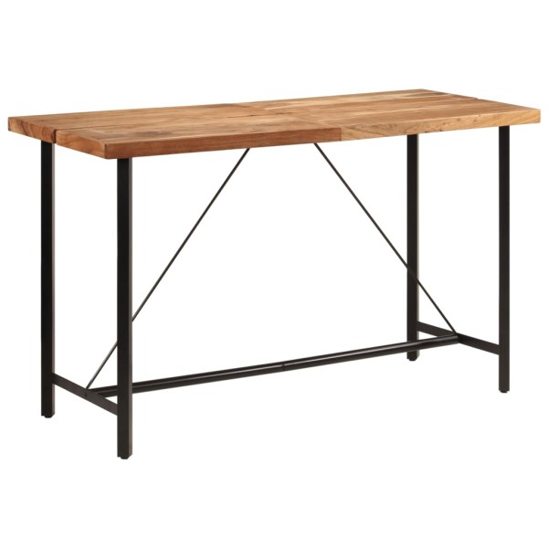 Bar table, 180x70x107cm, solid acacia wood and iron