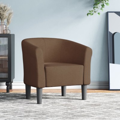 Armchair, brown, fabric