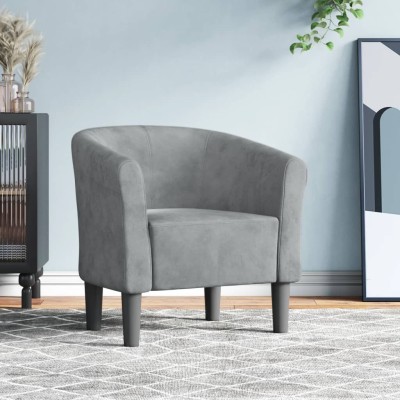 Armchair, dark gray, velvet