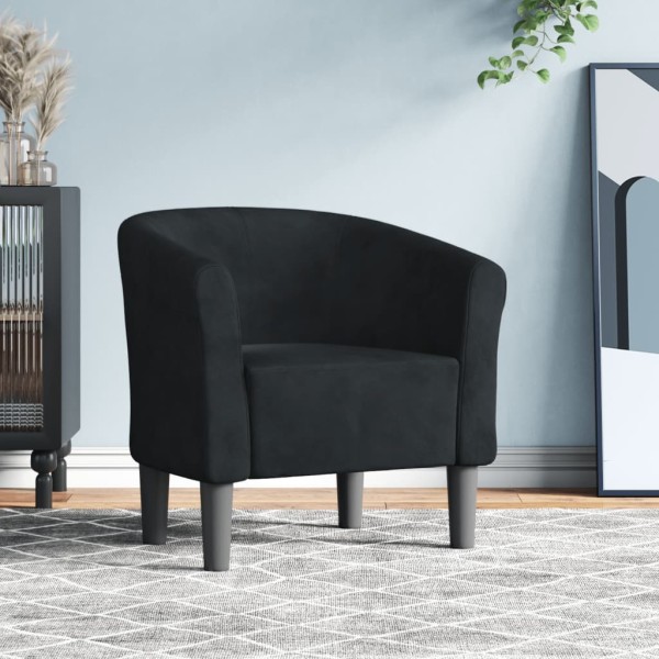 Armchair, black, velvet