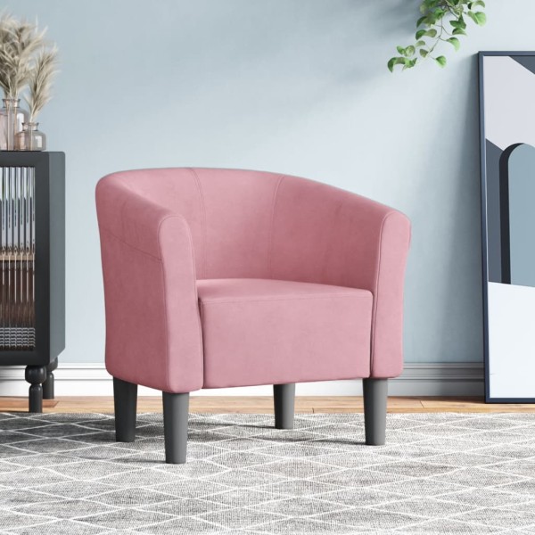 Armchair, pink, velvet