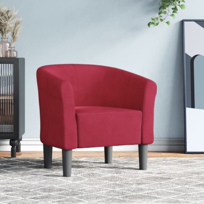 Armchair, red wine color,...