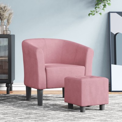 Chair with footrest, pink,...